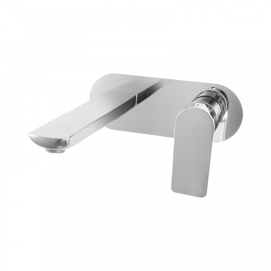 Chrome Bathtub/Basin Wall Mixer With Spout Wall Mounted